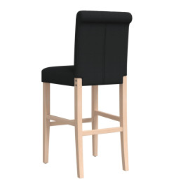Chaises de bar lot de 2 bois massif d'hévéa et tissu
