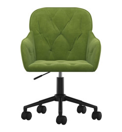 Chaise pivotante de bureau Vert clair Velours