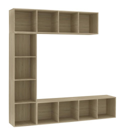 Jeu de bibliothèque/meuble TV 3 pcs Chêne sonoma 180x30x180 cm