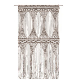 Rideau en macramé Taupe 140x240 cm Coton