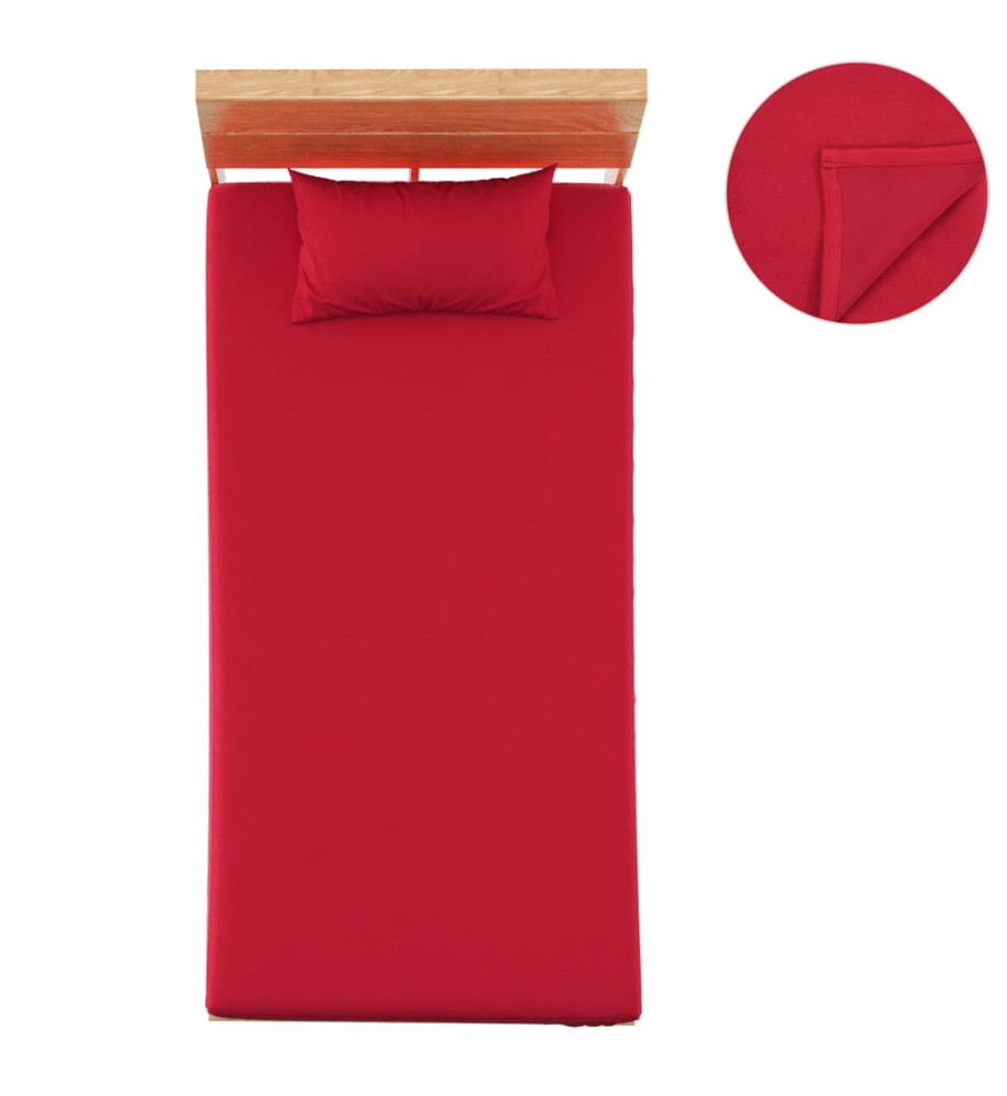 Draps de lit 2 pcs Polaire en polyester 100x200 cm Bordeaux