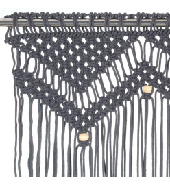 Rideau en macramé Anthracite 140x240 cm Coton