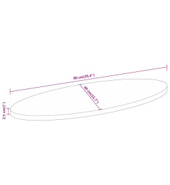 Dessus de table 90x40x2,5 cm ovale bois massif d'acacia