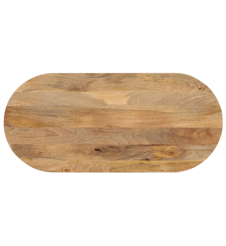 Dessus de table 80x40x3,8 cm ovale bois massif de manguier