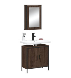 Ensemble de meubles de salle de bain 2 pcs Chêne marron