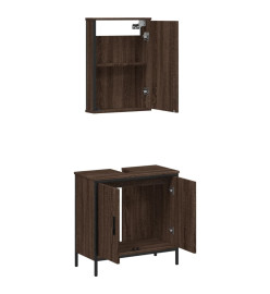 Ensemble de meubles de salle de bain 2 pcs Chêne marron