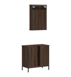 Ensemble de meubles de salle de bain 2 pcs Chêne marron