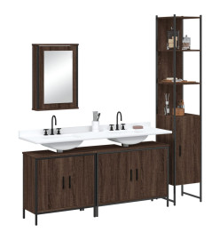 Ensemble de meubles de salle de bain 4 pcs Chêne marron