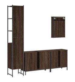 Ensemble de meubles de salle de bain 4 pcs Chêne marron