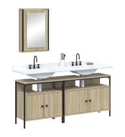 Ensemble de meubles de salle de bain 3 pcs chêne sonoma