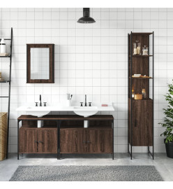 Ensemble de meubles de salle de bain 4 pcs Chêne marron