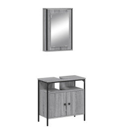 Ensemble de meubles de salle de bain 2 pcs Sonoma gris