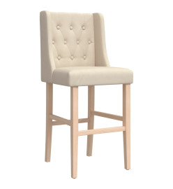 Chaises de bar lot de 2 bois massif d'hévéa et tissu