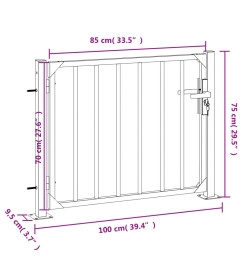 Portail de jardin 100x75 cm acier inoxydable