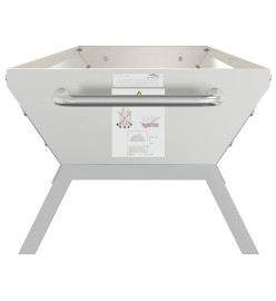 Plateau pour barbecue Argenté 118x42x30,5 cm Acier inoxydable