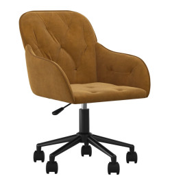 Chaise pivotante de bureau Marron Velours