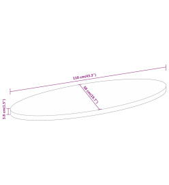 Dessus de table 110x50x3,8 cm ovale bois massif d'acacia