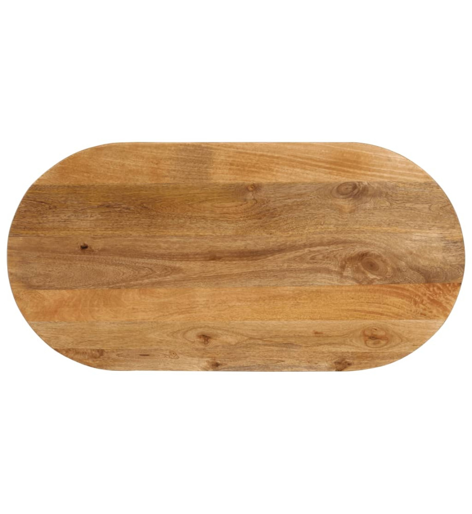 Dessus de table 100x50x3,8 cm ovale bois massif de manguier