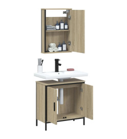 Ensemble de meubles de salle de bain 2 pcs chêne sonoma