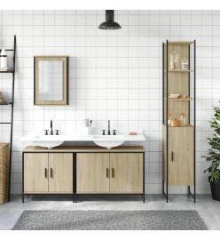 Ensemble de meubles de salle de bain 4 pcs chêne sonoma