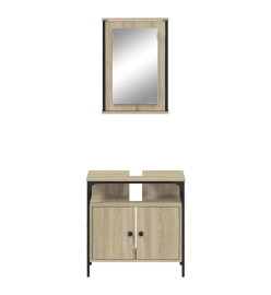 Ensemble de meubles de salle de bain 2 pcs chêne sonoma