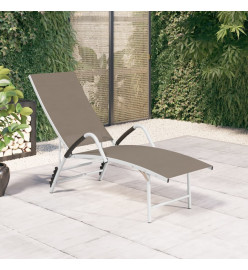 Chaise longue Textilène et aluminium Taupe