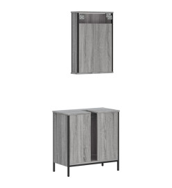 Ensemble de meubles de salle de bain 2 pcs Sonoma gris