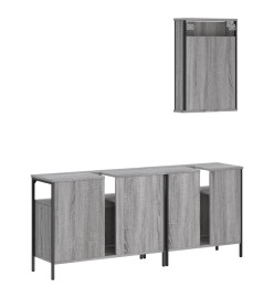 Ensemble de meubles de salle de bain 3 pcs Sonoma gris