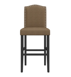 Chaises de bar lot de 2 bois massif d'hévéa et tissu
