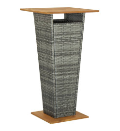 Ensemble de bar de jardin 5 pcs et coussins Résine tressée Gris