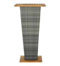 Ensemble de bar de jardin 5 pcs et coussins Résine tressée Gris