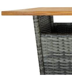 Ensemble de bar de jardin 5 pcs et coussins Résine tressée Gris
