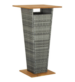 Ensemble de bar de jardin 5 pcs et coussins Résine tressée Gris