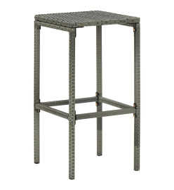 Ensemble de bar de jardin 5 pcs et coussins Résine tressée Gris