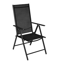 Mobilier de bistro 3 pcs Aluminium et textilène Noir