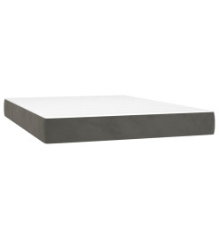 Lit à sommier tapissier et matelas Gris foncé 140x200cm Velours