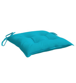Coussins de chaise 4 pcs turquoise 40x40x7 cm tissu
