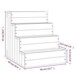 Escalier pour animaux de compagnie Blanc 40x49x47cm Bois de pin