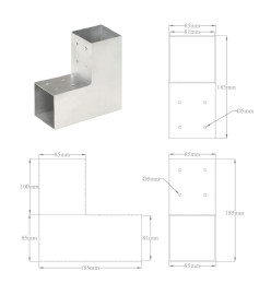 Connecteur de poteau Forme en L Métal galvanisé 81x81 mm