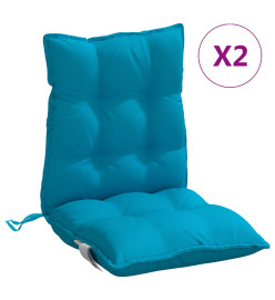 Coussins de chaise à dossier bas lot de 2 bleu clair