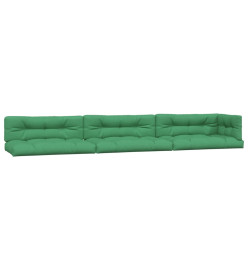 Coussins de palette 7 pcs vert tissu