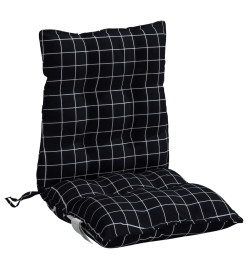 Coussins de chaise à dossier bas lot de 4 motif à carreaux noir