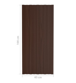 Panneaux de toiture 36 pcs Acier galvanisé Marron 100x45 cm