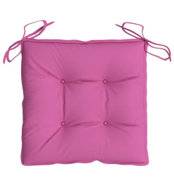 Coussins de chaise 2 pcs rose 40x40x7 cm tissu