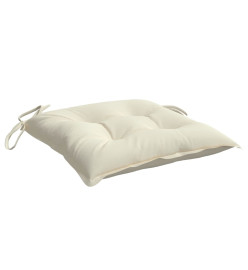 Coussins de chaise 6 pcs blanc crème 50x50x7 cm tissu oxford