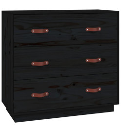 Buffet Noir 80x40x75 cm Bois massif de pin