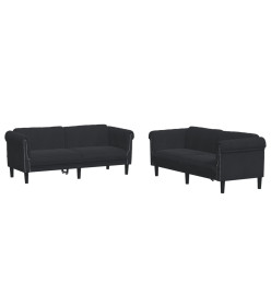 Ensemble de canapés 2 pcs noir velours