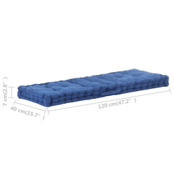 Coussins de plancher de palette 2 pcs Coton Bleu clair
