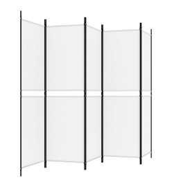 Cloison de séparation 5 panneaux Blanc 250x180 cm Tissu