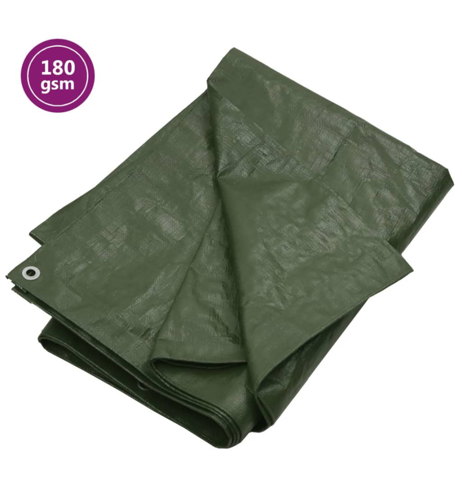 Bâche 180 g/m² 6x12 m Vert PEHD